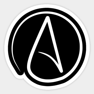 Atheist symbol in white Sticker